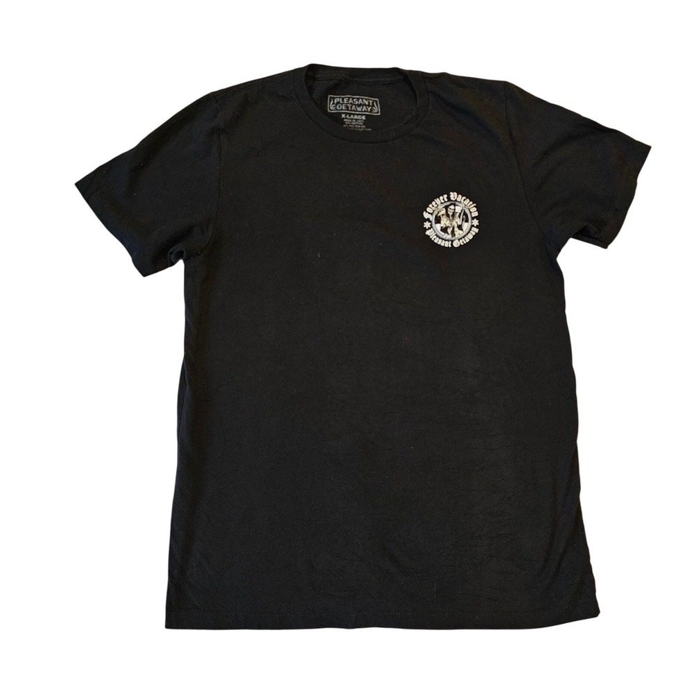 Pleasant Getaways Forever Vacation Grim Reaper Graphic T-Shirt Mens XL Black‎